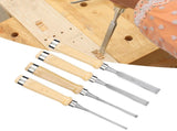4pcs/set Wood Carving Chisel Flat Blade DIY Woodworking Hand Tool Chrome Vanadium Steel V1294-YM0901-3114200099211