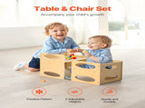 Montessori Weaning Table and Chair Set, Wooden Toddler Table and Chair Set for Aged 1-5, Adjustable V952-ETDNZY1513216DOMUV0