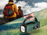 10000mAh Solar Powered Emergency Radio & Power Bank All-in-1 Survival Device with Hand Crank NOAA V1258-DP02-BOL-464