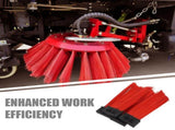 Heavy-Duty Push Broom Head Red PP Steel Wire for Outdoor Use 4Pcs V1370-AZ4-08750