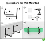 2PCS Adjustable Planter Box Brackets, Brackets for Window Boxes Planters Hanging Flower Box Holders, V1107-118-24475