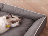 Grey Rectangular Pet Bed with Removable Cooling Mat Durable 600D Oxford Fabric Dog & Cat Bed, V888-ELOSUNG48564