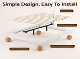 Artiss Queen Bed Frame with Boucle Upholstery and Solid Rubber Wood Legs BFRAME-G-DUNE-Q-BG-ABC