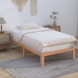 Single Size Warm Wooden Natural Bed Base Frame Single V264-STB-108P-NTR-SL-1