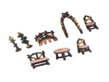 8PCS Fairy Garden Accessories Set Resin Miniature Table and Chairs Set Garden Furniture Ornaments V1294-YM0901-3115250003911