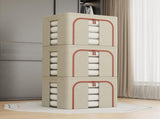 CARLA HOME 3 pack Large Clothes Storage Bins with Lids for Clothing, Bedding, Blankets, Toys V178-36308