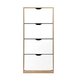 Artiss Shoe Rack Cabinet 60 Pairs 4-tier White Elen FURNI-G-SHOE-4D3R-WD-WH-AB