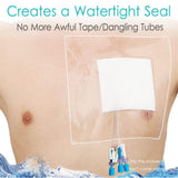 Waterproof Shower Cover Non-Stick Center Pad,10 Pcs Peritoneal Dialysis Port Protector,Clear V1369-AZ3-W-18933