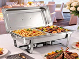 5-Star Chef Chafing Dish 8L 2-Pan Buffet Warmer Food Warmer Catering Server CD-9L-2Z-SS