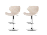 Artiss 2x Bar Stools Kitchen Swivel Gas Lift Counter Chair Wing PE Rattan Beige BA-K-1004-BGX2