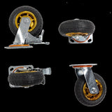 Castor Wheels 4 x 6" 150mm Swivel Silent Caster 2 Brakes 800KG V63-841911