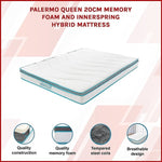 Palermo Queen 20cm Memory Foam and Innerspring Hybrid Mattress V63-821871