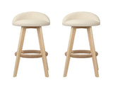 Artiss 2x Bar Stools Padded Leather Wooden Beige BENT-C-9004H-BGX2