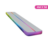 Powertrain Airtrack 20cm Thick 4m x 1m Inflatable Gymnastics Tumbling Mat Air Track - Rainbow IFM-0401-RB