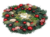 Artificial Christmas Wreath for Front Door Pine Needle Red Candy Christmas Garland Decorations for V1294-YM0512-3115220134411