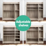 Artiss Shoe Rack Cabinet 21 Pairs Adjustable Shelves Pine Clair FURNI-SHOE-21-WD-AB