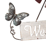 Hanging Welcome Windmill w Bell Butterflies 88cm V637-06986WEL