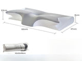 Silk Grey Horn Shape Contour Memory Foam Cervical Pillow with Breathable Zipper Cover and Protective V888-ELOSUNG55241-5
