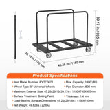 Drywall Cart, 1800 LBS Panel Dolly Cart with 45.28" x 29.13" Deck and 5" Swivel Wheels, Heavy-Duty V952-BLTCSGS00000FF996V0