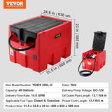VEVOR Portable Diesel & Gasoline Tank, 182L, 10.6 GPM Flow Rate, Diesel Fuel Tank with Electric V952-BXSRYXHSSL48HT1Z8V9