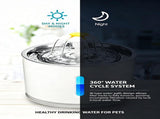2.4L Pet Water Fountain - USB Powered Cat Water Dispenser with Filter and Flower Spout - Stainless V1259-PET-02-FOUNTAIN-GRY