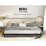 Artiss Bed Frame King Size Metal BERU MBED-C-BERU-K-BK-AB