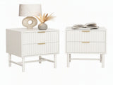 Artiss 2X Bedside Table White Nightstand 2 Drawers FUR-S-BS-03-WHX2