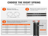Garage Door Torsion Springs, Pair of 5.54 x 50.8 x 610 mm, 16000 Cycles, Garage Door Springs with V952-CKMDH0218X2X2TDCCV0