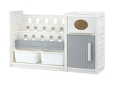 Keezi Kids Bookshelf and Toy Organizer with 3-Tier Bookshelvs, 2 Removable Bins and 2 KPS-BOOK3T-MUL-BG