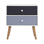 Artiss Bedside Table 2 Drawers - BONDS White FURNI-E-SCAN-BS03-WHBK