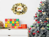 Golden Bell Front Door Artificial Christmas Wreath Pinecone Cotton Golden Flowers Indoor and Outdoor V1192-AZ-W-13840