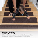 GOMINIMO Set of 15 Non Slip Carpet Stair Tread 20.3 x76cm V227-3720402132140