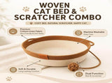 Cat Instinct Basket, Handwoven Cotton Cat Bed with Ball Rope Cotton Sleeping Playing and Relaxing V1366-AZ2-W-11126