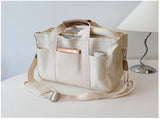 Canvas Tote Bag With Zipper, Multi Pocket Large Capacity Shopper Handbag With Handles, For Travel V1237-ZY-807-142
