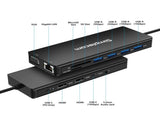 Simplecom CHN613 USB-C 13-in-1 Multiport Docking Station Dual HDMI VGA Triple Display USB 3.2 Gen V28-CHN613