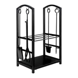 Social Hike Firewood Rack Stand and Fireplace Tool Set for Log Holder Storage V238-SUPDZ-40898257813584