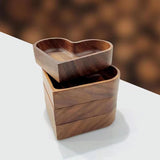 4-Piece Heart-Shaped Wooden Bowl Set Snack Fruit Dried Food Nut Candy Storage Decorative Display V1258-DP02-BOL-42