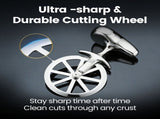 Gourmet Easy Pizza Cutter, Stainless Steel Ultra Sharp Pastry Cutter, No-Wobble, Easy to Clean V1376-PIZCUT