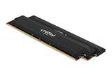 Crucial Pro 64GB DDR5 UDIMM 6400MHz CL40 Black Heat Spreader Support Intel XMP AMD Ryzen V1202-V2-MECD5-2X32G64C40P