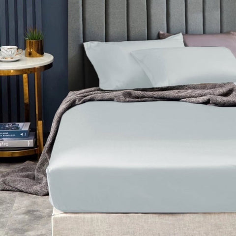 Ramesses 1500TC Elite Egyptian Cotton Sateen Fitted Sheet Combo Set Ice Blue Mega Queen V442-KIT-FITTEDSS-1500TCEGYPTIANC-ICEBLUE-MQ