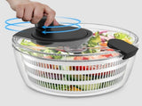 4.2 Quarts Large Capacity Manual Salad Spinner, Kitchen Vegetable and Fruit Dryer, Hand-Powered V1366-AZ2-W-26882
