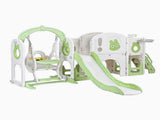 Keezi Kids Slide Swing Set Basketball Hoop Ring Football Outdoor Toys 140cm Green KPS-SLIDE-INSECT-4IN1-GN