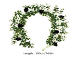 Artificial Rattan Halloween Black Decoration Interior Home Hanging Decoration Rose Rattan Artificial V1294-YM0710-210805XY01-2