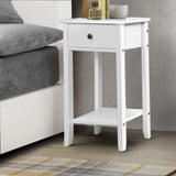 Artiss Bedside Table 1 Drawer with Shelf - BOWIE White FURNI-P-BSIDE-1D1S-WH