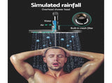Cefito 9'' Rain Shower Head Set Handheld Round High Pressure Twins Tap Black SHOWER-A1-RO-9-BK-TAP
