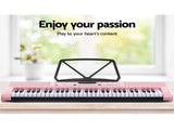 Alpha 61 Keys Electronic Piano Keyboard Digital Electric w/ Stand Stool Pink EK-KL-97-PK-H-B01