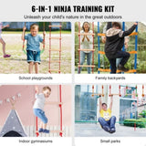 Ninja Warrior Obstacle Course for Kids, 15.24 m Weatherproof Slacklines, 500lbs Weight Capacity V952-RZX502YC9J003NWUAV0