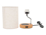 Table Lamp with Wireless Charger ABS USB Modern LED Dimmable Bedside Nightstand Lamp for Bedroom V1294-YM0901-3119230117411