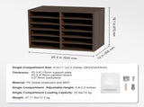 Wood Literature Organizer Adjustable File Sorter 12 Compartments Brown V952-MZWJZLFPJBH12X5B4V0