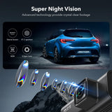 4K Dash Camera with Touch Screen, Black, Front and Rear, 64GB Card Included V178-59118